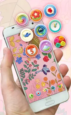 Kawaii Theme Pink Flower android App screenshot 0